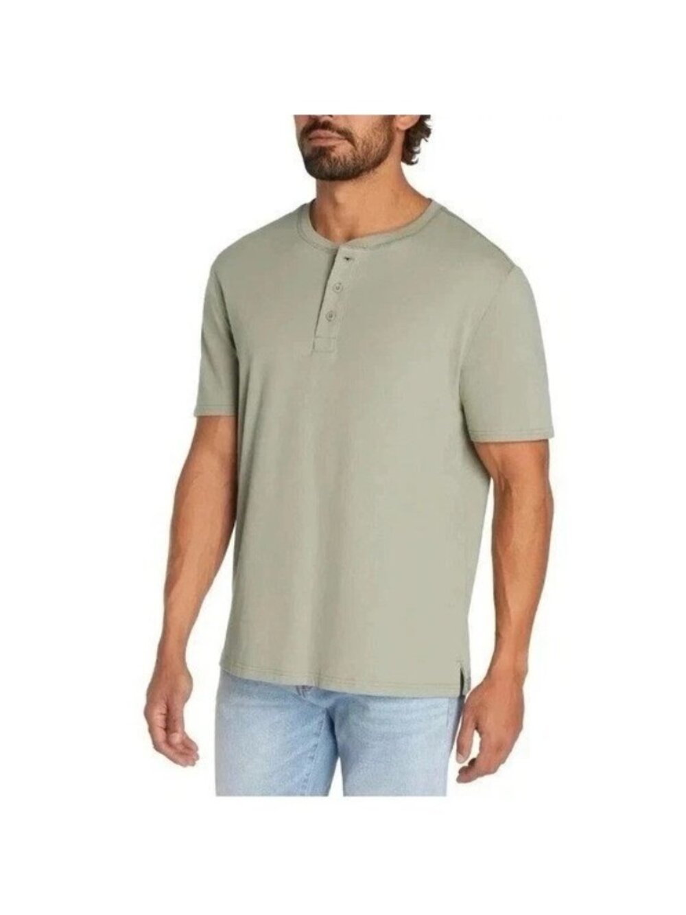 NWT Gap Men's M Green Short Sleeve Henley T-Shirt 100% Cotton